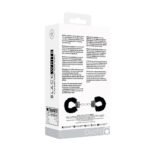 Ouch! Black & White Beginner Pleasure Furry Wrist Cuffs With Quick-Release Button Black - Image 2