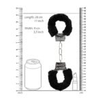 Ouch! Black & White Beginner Pleasure Furry Wrist Cuffs With Quick-Release Button Black - Image 3