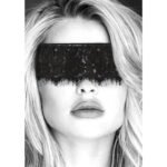 Ouch! Black & White Lace Mask With Elastic Straps Blindfold Black - Image 4