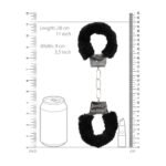 Ouch! Black & White Pleasure Furry Handcuffs with Quick-Release Button - Image 8