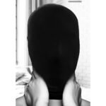 Ouch! Black & White Subjugation Mask – Black Spandex - Image 2