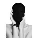 Ouch! Black & White Subjugation Mask – Black Spandex - Image 3