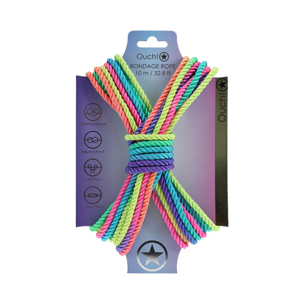 ouch-bondage-rope-10-m-nylon-multicolor-bright Ouch! Bondage Rope 10 m Nylon Multicolor Bright - Image 1