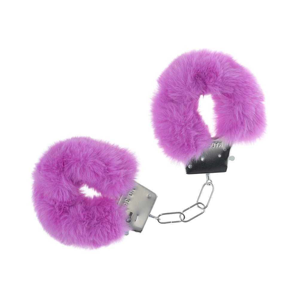 ouch-classic-fluffy-handcuffs-purple Ouch! Classic Fluffy Handcuffs Purple - Image 1
