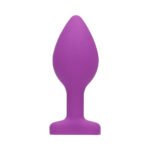 Ouch! Flexible Silicone Diamond Heart Butt Plug Purple Regular - Image 2