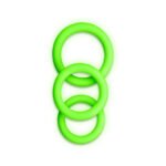 Ouch! Glow in the Dark 3-Piece Silicone Cock Ring Set – Neon Green - Image 2