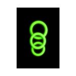 Ouch! Glow in the Dark 3-Piece Silicone Cock Ring Set – Neon Green - Image 3