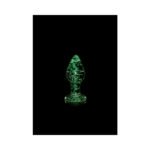 Ouch! Glow in the Dark Glass Anal Plug Clear/Green Small - Image 3