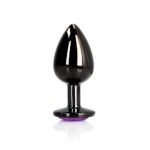 Ouch! Heart Gem Butt Plug Small Gunmetal/Amethyst - Image 2