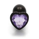 Ouch! Heart Gem Butt Plug Small Gunmetal/Amethyst - Image 5
