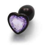 Ouch! Heart Gem Butt Plug Small Gunmetal/Amethyst - Image 6
