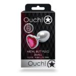 Ouch! Heart Gem Butt Plug Small Aluminum with Acrylic Jewel Base Hot Pink - Image 8