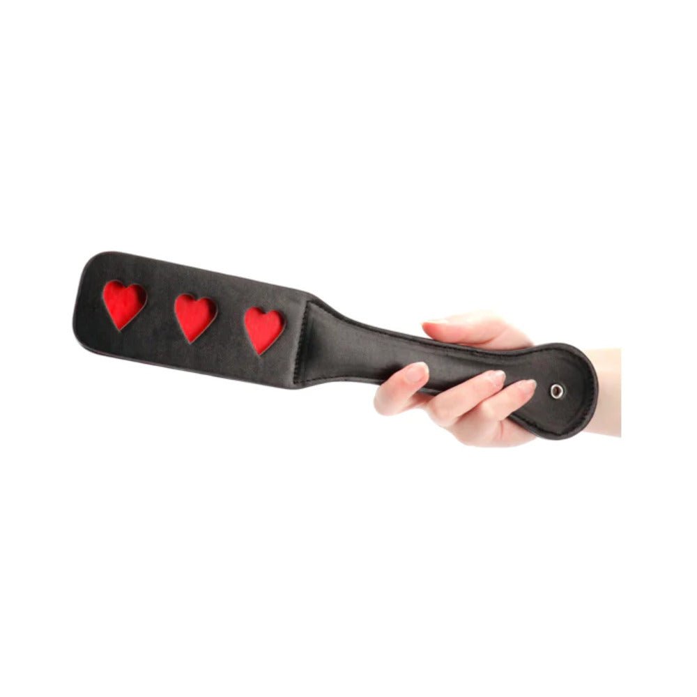 ouch-heart-pattern-paddle-black Ouch! Heart Pattern Paddle Black - Image 1