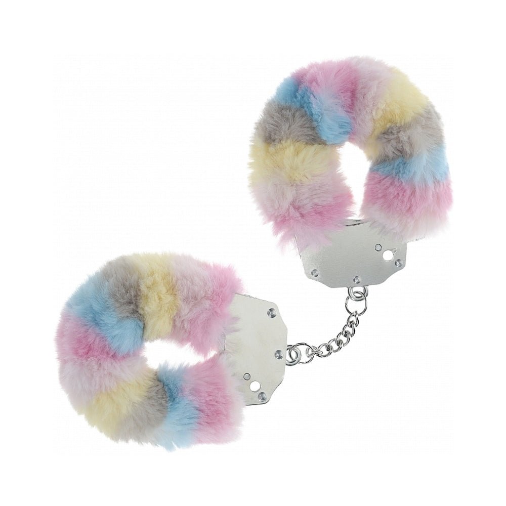 ouch-heavy-duty-fluffy-handcuffs-multicolor-2 Ouch! Heavy-Duty Fluffy Handcuffs Multicolor 2 - Image 1
