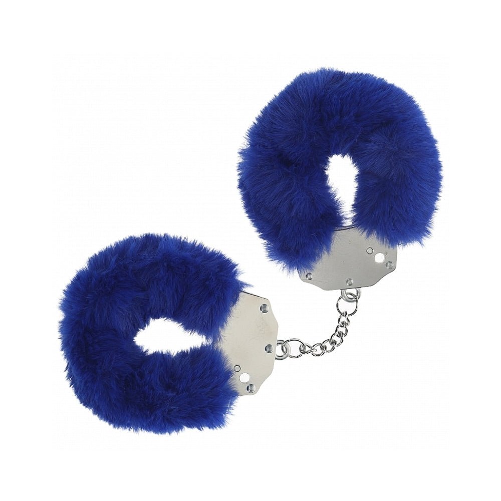 ouch-heavy-duty-fluffy-handcuffs-navy Ouch! Heavy-Duty Fluffy Handcuffs Navy - Image 1