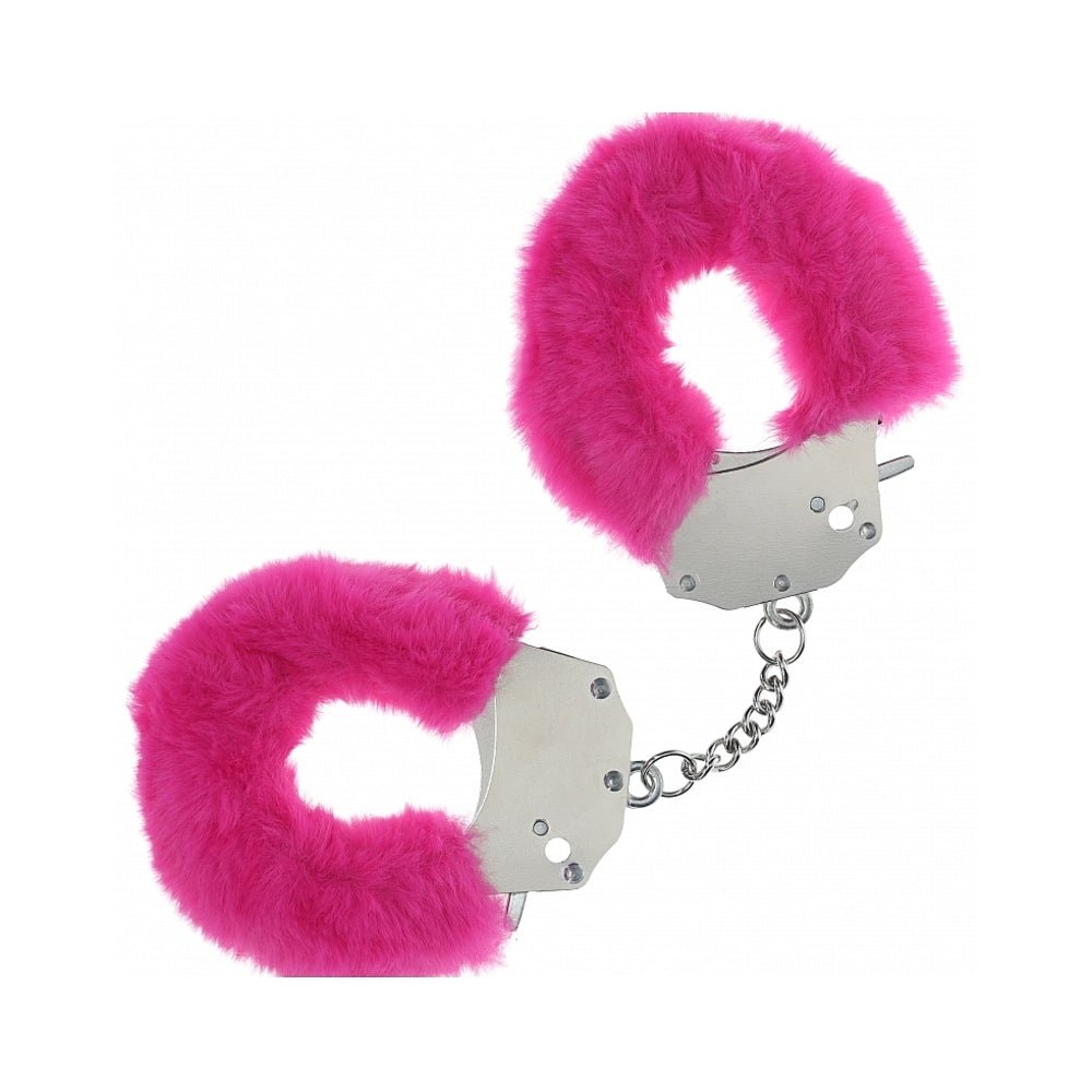 ouch-heavy-duty-fluffy-handcuffs-pink Ouch! Heavy-Duty Fluffy Handcuffs Pink - Image 1