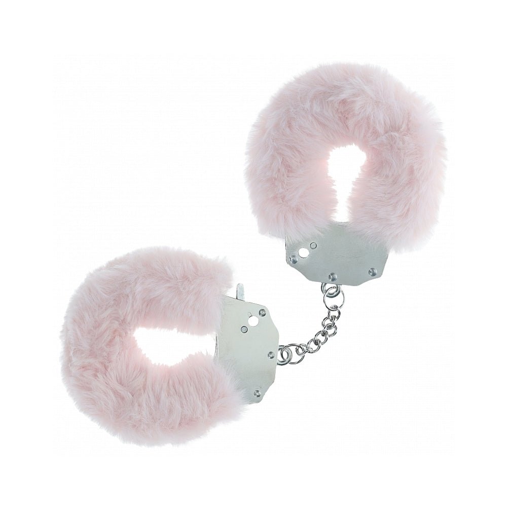 ouch-heavy-duty-fluffy-handcuffs-powder-pink Ouch! Heavy-Duty Fluffy Handcuffs Powder Pink - Image 1