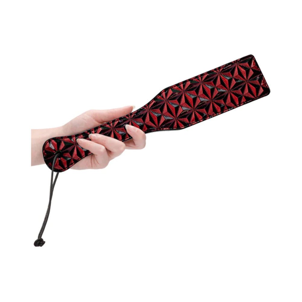 ouch-luxury-diamond-patterned-paddle-burgundy Ouch! Luxury Diamond-Patterned Paddle Burgundy - Image 1