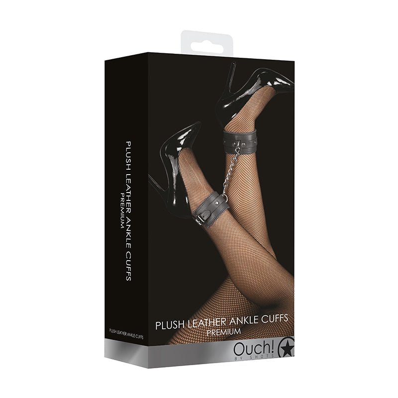 ouch-premium-plush-leather-adjustable-ankle-cuffs-black Ouch! Premium Plush Leather Adjustable Ankle Cuffs Black - Image 1