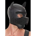 Ouch! Puppy Play Neoprene Puppy Hood – Black - Image 3