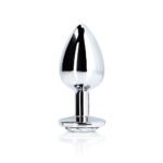 Ouch! Round Gem Butt Plug Large Silver/Diamond - Image 2