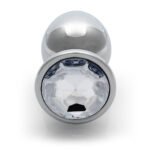 Ouch! Round Gem Butt Plug Large Silver/Diamond - Image 3