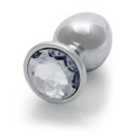 Ouch! Round Gem Butt Plug Large Silver/Diamond - Image 4