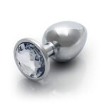 Ouch! Round Gem Butt Plug Large Silver/Diamond - Image 6
