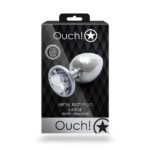 Ouch! Round Gem Butt Plug Large Silver/Diamond - Image 8