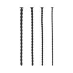 Ouch! Urethral Sounding Advanced Silicone Spiral Screw Plug Set Black 7 mm / 8 mm / 9 mm / 10 mm - Image 2