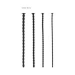 Ouch! Urethral Sounding Advanced Silicone Spiral Screw Plug Set Black 7 mm / 8 mm / 9 mm / 10 mm - Image 4