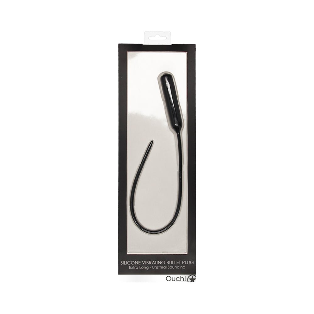 ouch-urethral-sounding-extra-long-silicone-vibrating-bullet-plug-black Ouch! Urethral Sounding Extra Long Silicone Vibrating Bullet Plug Black - Image 1