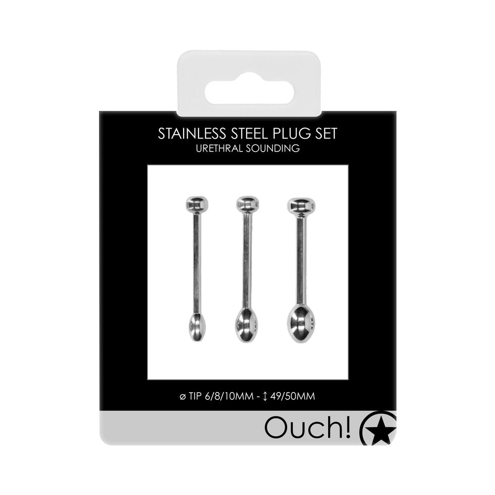 ouch-urethral-sounding-stainless-steel-plug-set-6-mm-8-mm-10-mm Ouch! Urethral Sounding Stainless Steel Plug Set 6 mm / 8 mm / 10 mm - Image 1