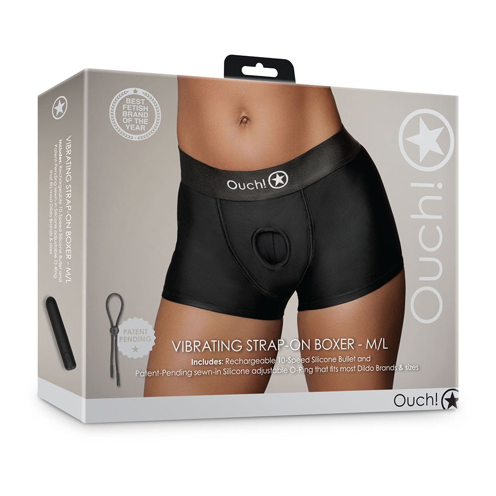 ouch-vibrating-strap-on-boxer-black-ml Ouch! Vibrating Strap-on Boxer Black M/L - Image 1