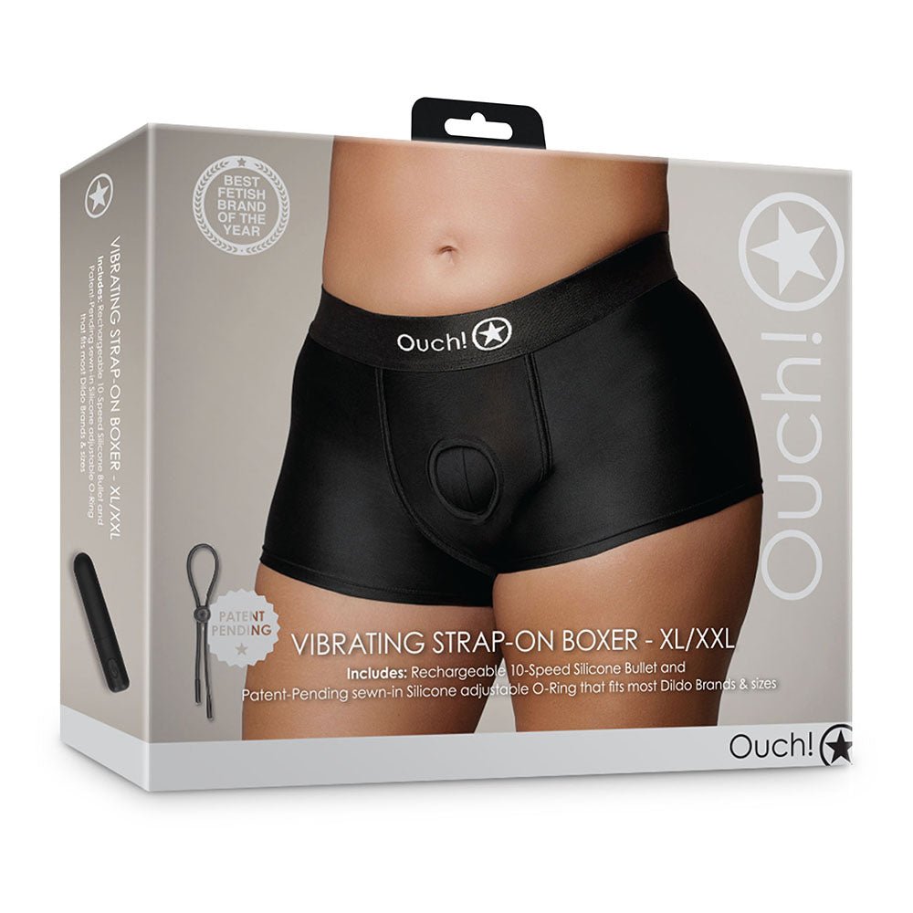 ouch-vibrating-strap-on-boxer-black-xl2xl Ouch! Vibrating Strap-on Boxer Black XL/2XL - Image 1