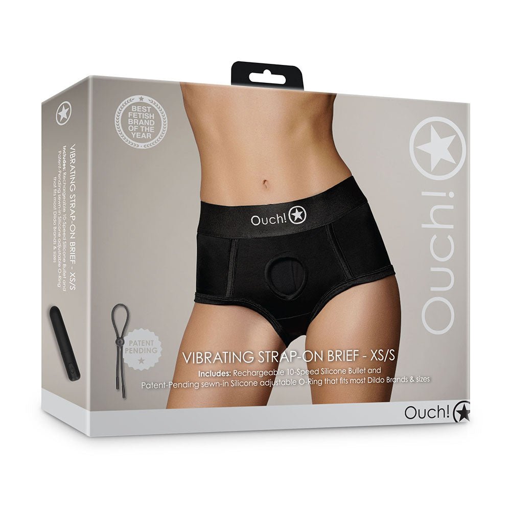 ouch-vibrating-strap-on-brief-black-xss Ouch! Vibrating Strap-on Brief Black XS/S - Image 1
