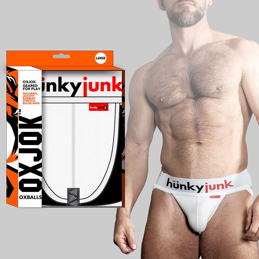 oxballs-oxjok-hunker-comfy-pouch-slider-strap-jock-white-snow-l Oxballs Oxjok Hunker Comfy-Pouch Slider-Strap Jock White Snow L - Image 1