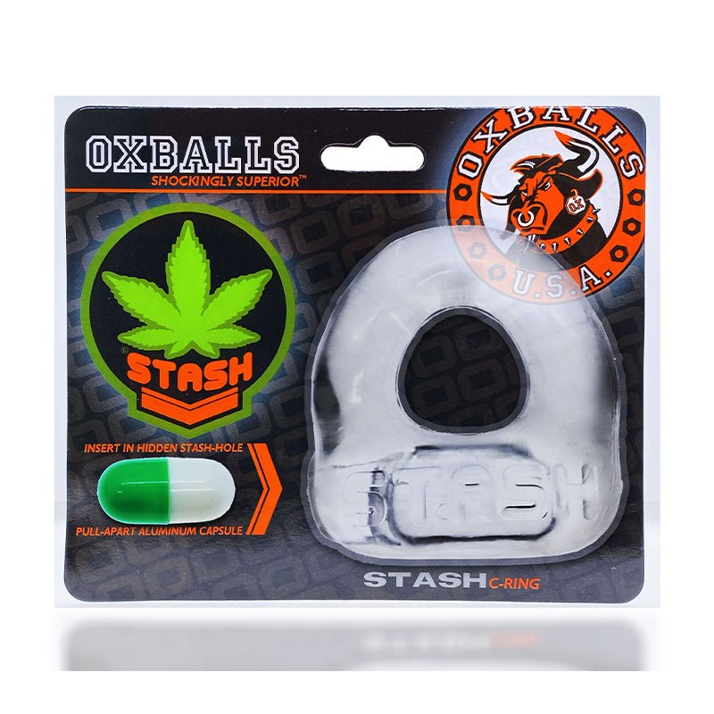 oxballs-stash-cockring-with-aluminum-capsule-insert-clear Oxballs Stash Cockring with Aluminum Capsule Insert Clear - Image 1