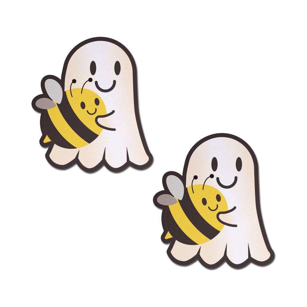pastease-boo-bee-pasties-kawaii-ghost-with-bee-friend-nipple-covers Pastease Boo-Bee Pasties: Kawaii Ghost with Bee Friend Nipple Covers - Image 1