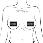 Pastease Censored: Black Censor Bars Nipple Pasties - Image 4