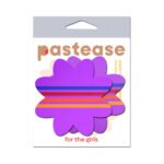 Pastease Colorful Retro Stripes on Purple Petal Breast Pasties - Image 4