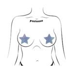 Pastease Everyday Reusable Glittering Silver Star Nipple Pasties - Image 2