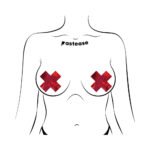 Pastease Everyday Reusable Liquid Red Cross Nipple Pasties - Image 2