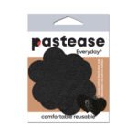 Pastease Everyday Reusable Pasties Onyx Flat Black Vegan Suede Flower Nipple Covers - Image 4