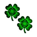 Pastease Four Leaf Clover Green Glitter Velvet Nipple Pasties - Image 2