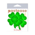 Pastease Four Leaf Clover Green Glitter Velvet Nipple Pasties - Image 5