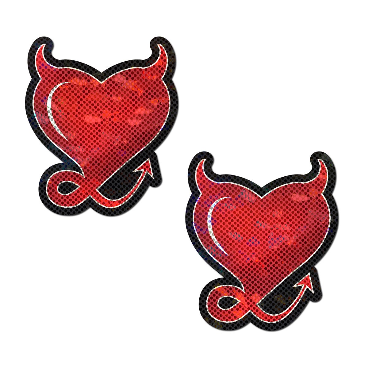 pastease-glitter-devil-heart-pasties-red Pastease Glitter Devil Heart Pasties Red - Image 1
