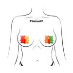Pastease Gummy Bear Breast Pasties Red/Yellow & Orange/Green - Image 2