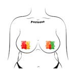 Pastease Gummy Bear Breast Pasties Red/Yellow & Orange/Green - Image 3