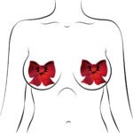Pastease Holographic Red Bow Nipple Pasties - Image 2